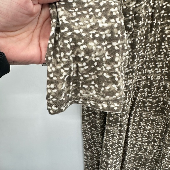 PURE JILL abstract brown-white long sleeve cotton blend coastal grandma tunic XL - Picture 5 of 12